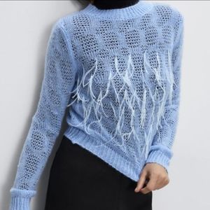 Zara 5 🌟 Ratted Mohair Wool light🏋 👌nit Sweater